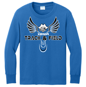 Youth Xenia Track & Field PC54YLS Port & Co Cotton Long Sleeve T-Shirt