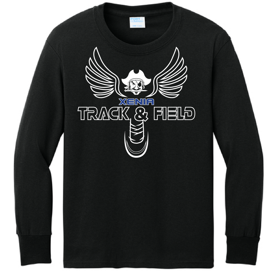 Youth Xenia Track & Field PC54YLS Port & Co Cotton Long Sleeve T-Shirt