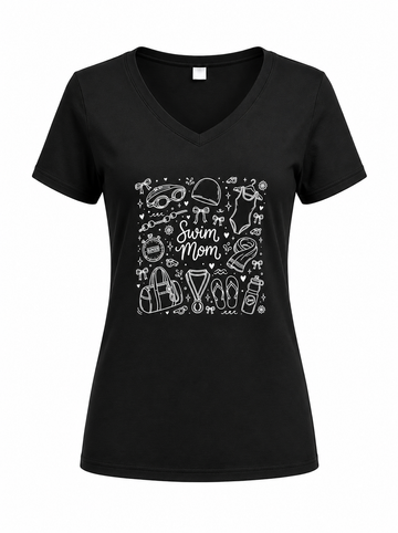 New Pinecrest Piranhas LPC455V Port & Co Women's Fan Favorite Blend V-Neck Tee