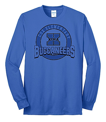 Cox Elementary Port & Company Long Sleeve Core Blend Tee (Circle Bucs)