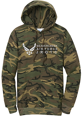 Beavercreek JROTC Port & Co Core Fleece Camo Hooded Sweatshirt