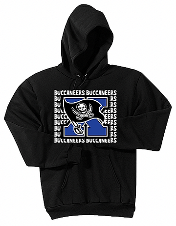 Cox Elementary Port & Company Core Fleece Pullover Hooded Sweatshirt (Big X Buccaneers Design)
