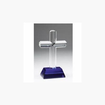 Crystal Cross on Blue Base Laserable