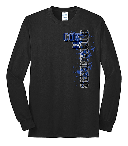 Cox Elementary Port & Company Long Sleeve Core Blend Tee (Bucs Sideways)