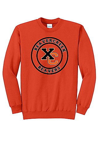 Beavercreek Cross Country 2025 Circle Design Port & Co Core Fleece Crewneck Sweatshirt PC78