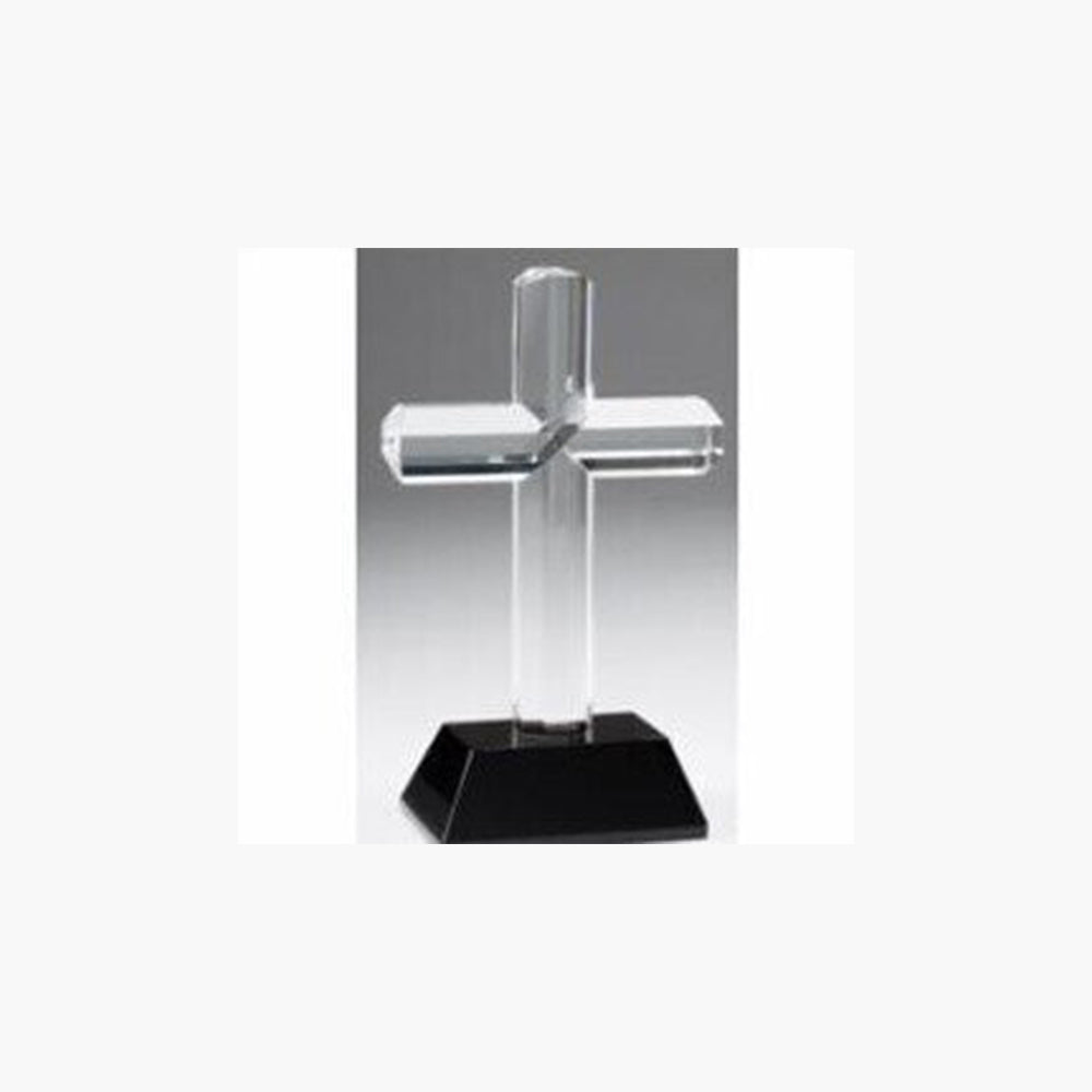 Crystal Cross on Black Base Laserable