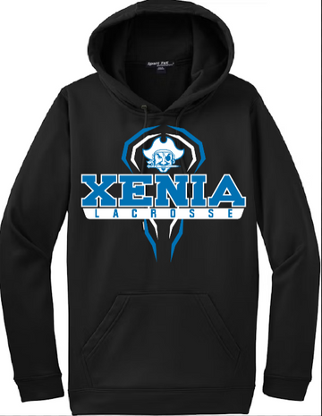 Xenia Lacrosse Port & Co F244 Sport-Tek Sport-Wick Fleece Hooded Pullover