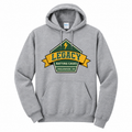 Legacy Batting Cages hoodie in Heather Grey, front logo mockup