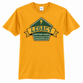 Legacy Batting Cages tshirt in Gold, front logo mockup