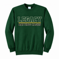 Legacy Batting Cages Classic Logo crewneck in Dark Green, front mockup