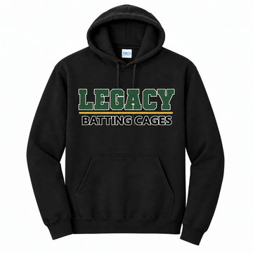 Legacy Batting Cages Classic Logo hoodie in Black, front mockup