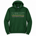 Legacy Batting Cages Classic Logo hoodie in Dark Green, front mockup