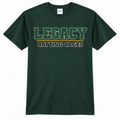 Legacy Batting Cages Classic Logo tshirt in Dark Green, front mockup