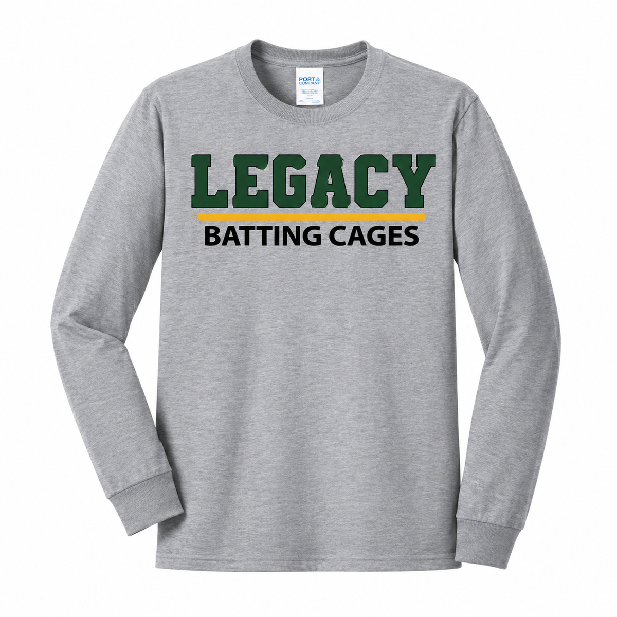 Legacy Batting Cages Classic Logo long-sleeve T-shirt in Heather Grey