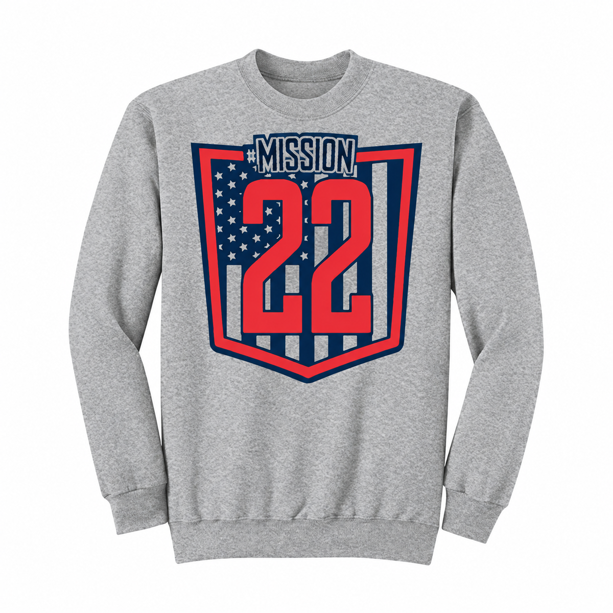 M22 Softball Heather Grey PC78 crewneck