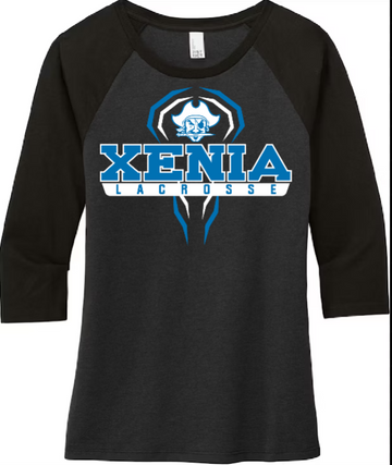 Xenia Lacrosse Design B Port & Co DM136L Ladies 3/4 Sleeve T-Shirt