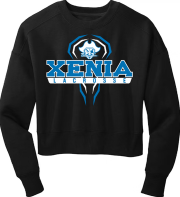 Xenia Lacrosse Design B Port & Co DT1105 Ladies Cropped Sweatshirt